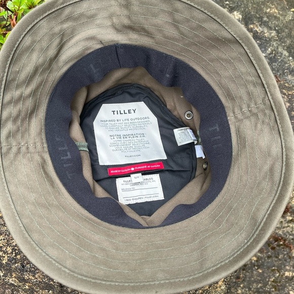 New TILLEY sz S Waxed Cotton Bucket Waterproof Hat Green Handmade Sun pr… - Picture 10 of 10